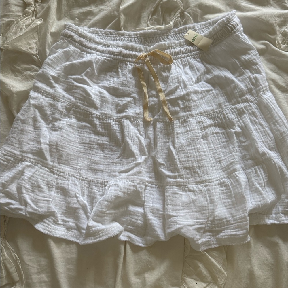 NWT Aerie White Tiered Cotton Mini Skirt